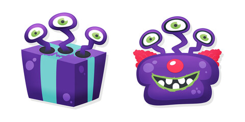 Vivid Color Monster Game UI Elements