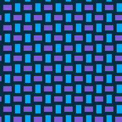 Abstract geometric checkered rectangular seamless pattern in blue and lilac