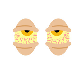 Tired eyes with capillaries. Rasta eyes isolated. trippy eye. addict with red eyes.