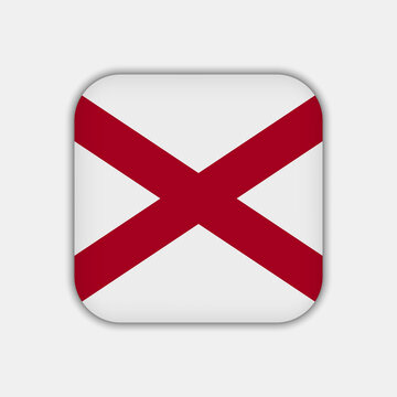 Alabama state flag. Vector illustration.