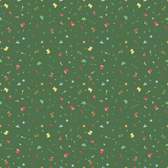 Seamless christmas pattern. New year background. Doodle illustration with christmas and new year icons