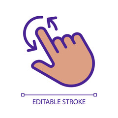 Rotation gesture pixel perfect RGB color icon. Tap to spin picture. Update and reload. Touchscreen control. Smartphone. Silhouette symbol on white space. Solid pictogram. Vector isolated illustration