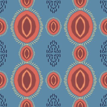 blue seamless geometric ethnic pattern design