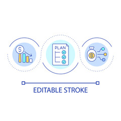 Financial management loop concept icon. Digital technology reducing expenses. Commercial network abstract idea thin line illustration. Isolated outline drawing. Editable stroke. Arial font used