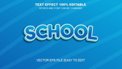 School 3D text effect editable template
