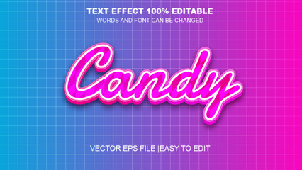 Candy text effect editable template