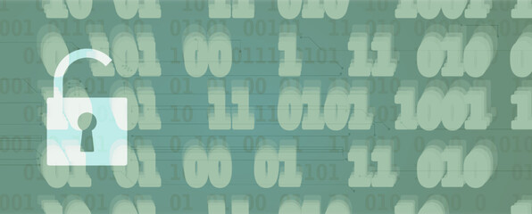 internet digital security technology concept for business background. Lock on circuit board