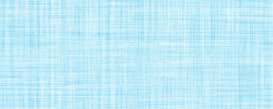 Seamless light pastel blue linen textile background texture. Abstract cloth fabric panoramic backdrop for a boy's birthday banner, baby shower design or nursery room wallpaper pattern. 3D rendering..
