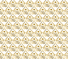 Heart shape in grid seamless pattern background