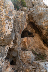 Mountain  nature in the national reserve - Nahal Mearot Nature Preserve, near Haifa, in northern Israel