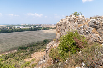 Mountain  nature in the national reserve - Nahal Mearot Nature Preserve, near Haifa, in northern Israel