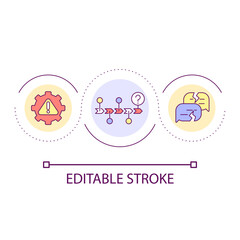 Beware for wrong direction loop concept icon. Prediction of possible risks. Crisis management abstract idea thin line illustration. Isolated outline drawing. Editable stroke. Arial font used