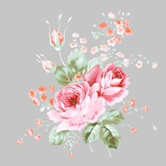 Greeting card with flowers, can be used as invitation card for wedding, birthday and other holiday and summer background