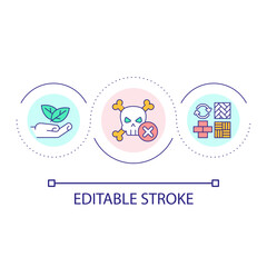Non toxic construction materials loop concept icon. Eco friendly building. Sustainable industry abstract idea thin line illustration. Isolated outline drawing. Editable stroke. Arial font used