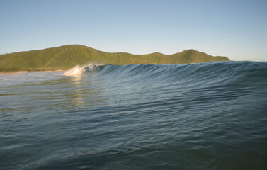 impressive waves on a beach in the caribbean sea, Venezuela