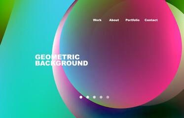 Abstract liquid background for your landing page design. Web page for website or mobile app wallpaper