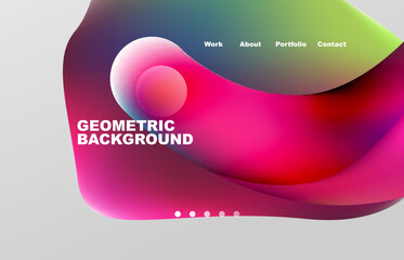 Abstract liquid background for your landing page design. Web page for website or mobile app wallpaper