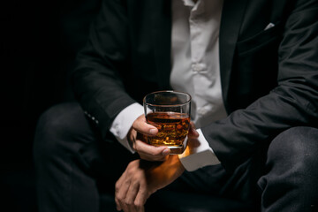 Businessmen in suits drinking  Celebrate whiskey