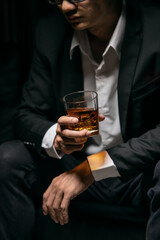 Businessmen in suits drinking  Celebrate whiskey