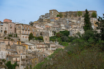 Fototapeta na wymiar Cityscape of Ragusa Ibla, Sicily, Italy, Europe
