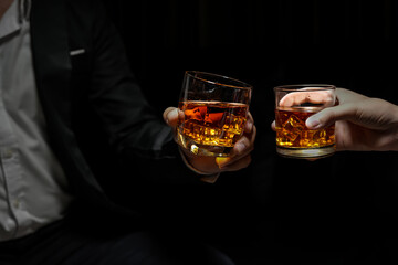 whiskey, for a friendly party in a bar or a restaurant.