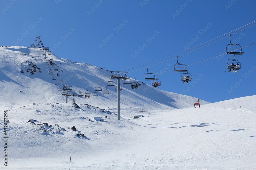 Wall mural Valloire ski resort in France