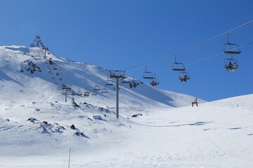 Fototapeta na wymiar Valloire ski resort in France