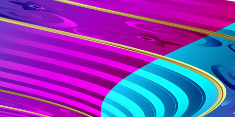 Abstract blue red background with gold lines