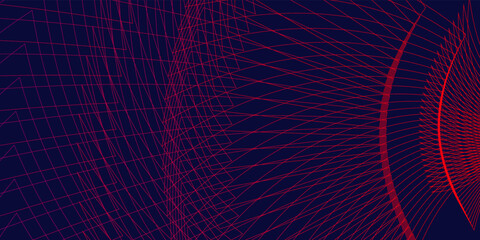 Abstract blue red background with lines