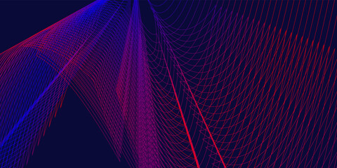 Abstract blue red background with lines