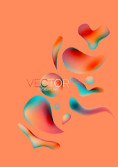 Fluid water drop shape composition abstract background. Vector illustration for banner background or landing page