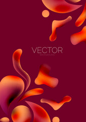 Fluid water drop shape composition abstract background. Vector illustration for banner background or landing page