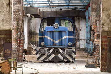Interior of abandoned industrial hall from an old factory