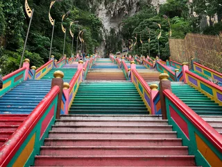 Foto op Plexiglas Kuala Lumpur Stairs of the batu caves near kuala lumpur