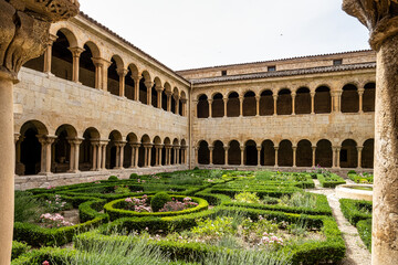 The cloister of Santo Domingo de Silos Abbey at Burgos, Spain.