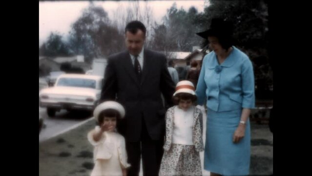 Easter Pose 1967 - Parents pose with two of their children on Easter Sunday in Canoga Park, California in 1967.