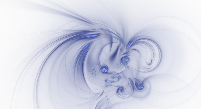 soft lines blue fractal object template for degin