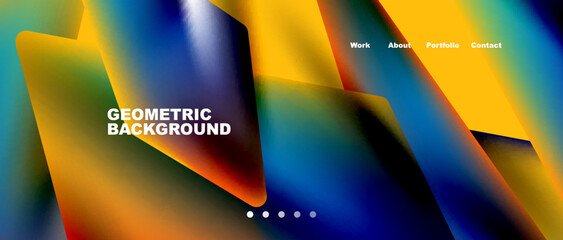 Landing page background template. Abstract geometric shapes composition. Vector illustration for wallpaper, banner, background