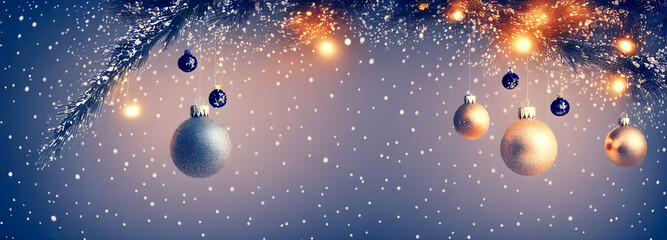 Obraz na płótnie Canvas Christmas Decoration. Holiday Decorations. Christmas balls. Banner size