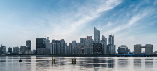 Hangzhou city modern architecture skyline
