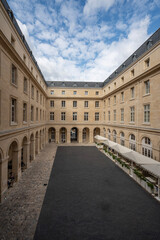 Naklejka premium Paris, France - 09 16 2022: Hotel de la Marine. View of the court of honor
