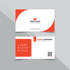 Creative business card template in white red and black color