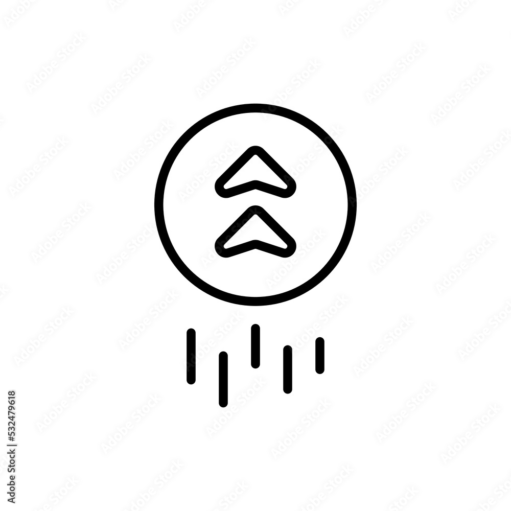 Poster arrow next button line icon. drag slide scroll continue in mobile application outline symbol. swipe 