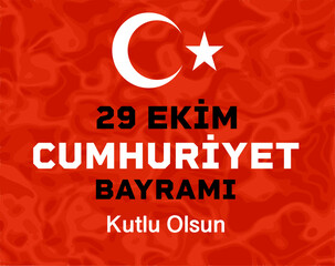 29 Ekim Cumhuriyet Bayrami Kutlu Olsun. Translate: Happy 29 October Republic Day. Vertical vector design can be used as social media post, website banner, poster, brochure, greeting card.