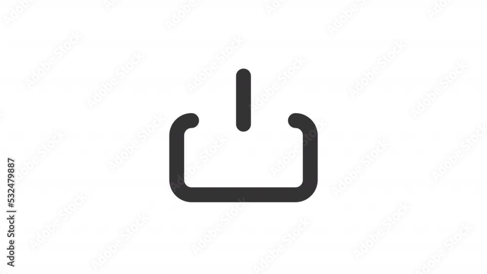 Poster animated download linear ui icon. save file from internet. seamless loop 4k video with alpha channel