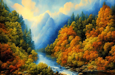 Obraz premium autumn in the mountains