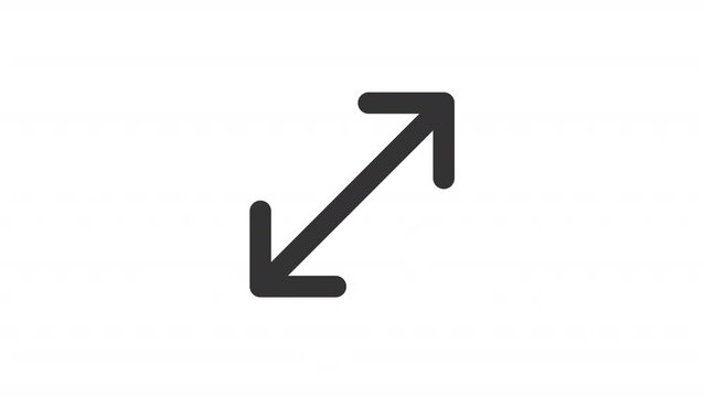 Animated enlargement linear ui icon. Magnify digital text. Seamless loop 4k video with alpha channel on transparent background. Outline isolated user interface element motion graphic animation