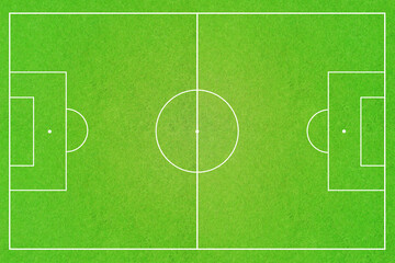 An empty football field from top view, football tactical board, background and textured.