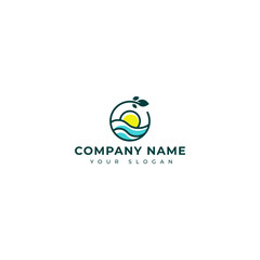 wellness beach logo vector design template