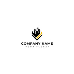 Modern fire logo vector design template